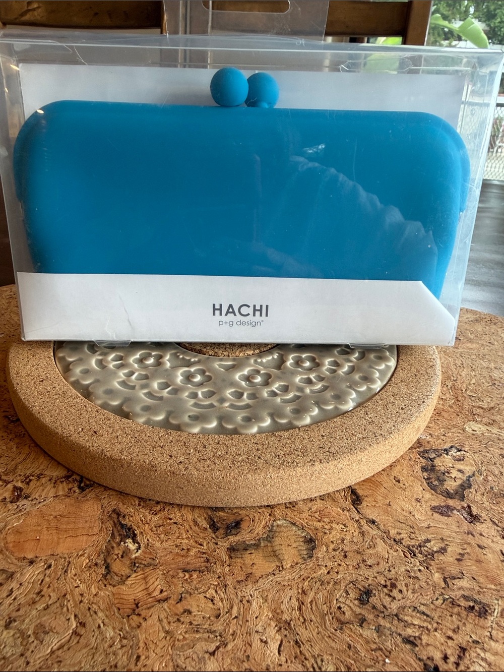 Blue Silicone Clutch Pouch in Box